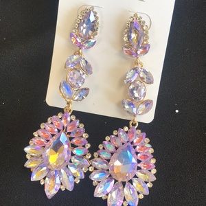 AB Purple Stone Earrings